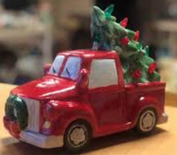 Lighted Christmas Truck & Tree