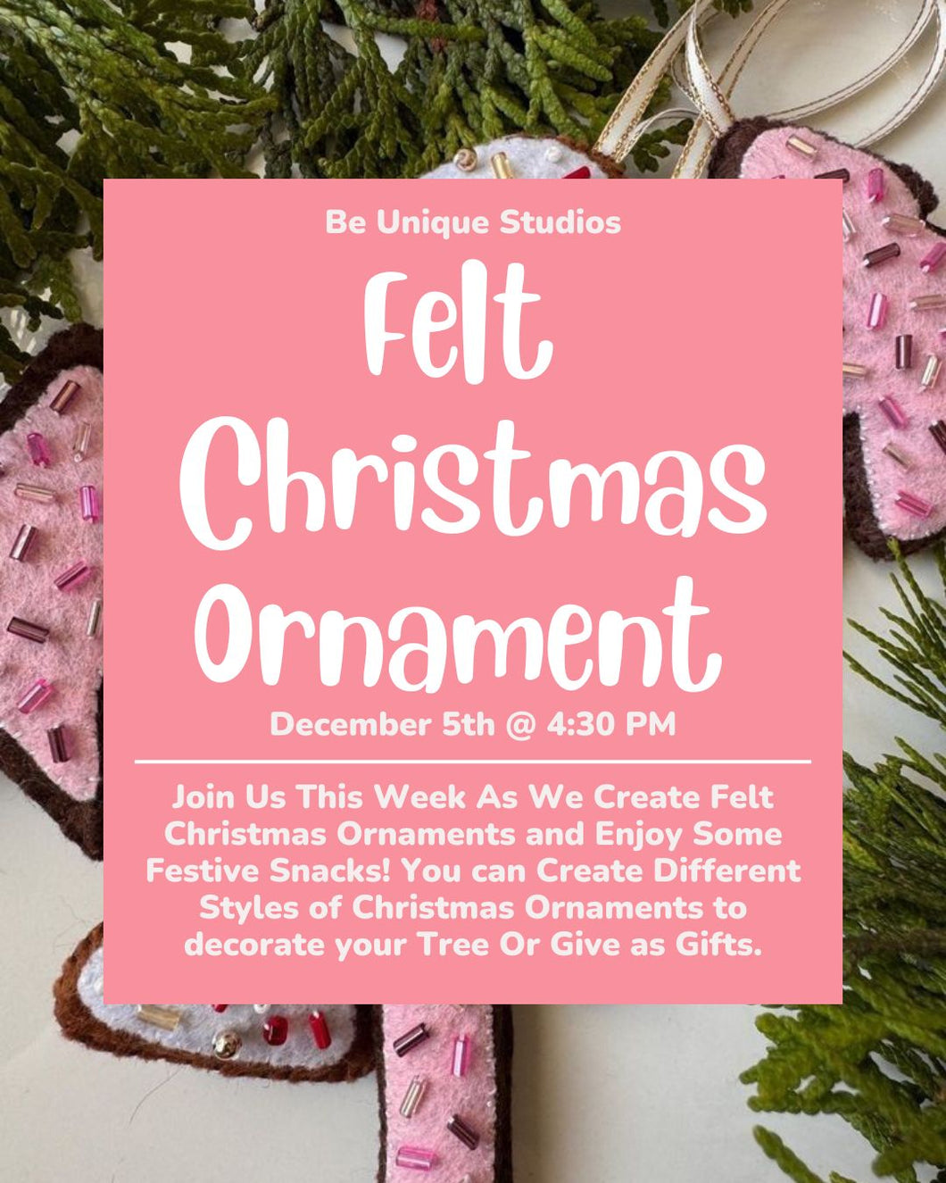 Christmas Ornament Series: Felt Ornament December 5th